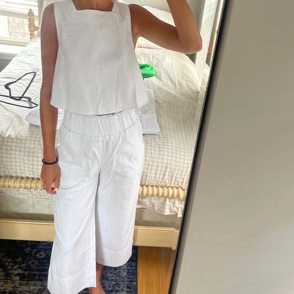 Kourt light blue linen set